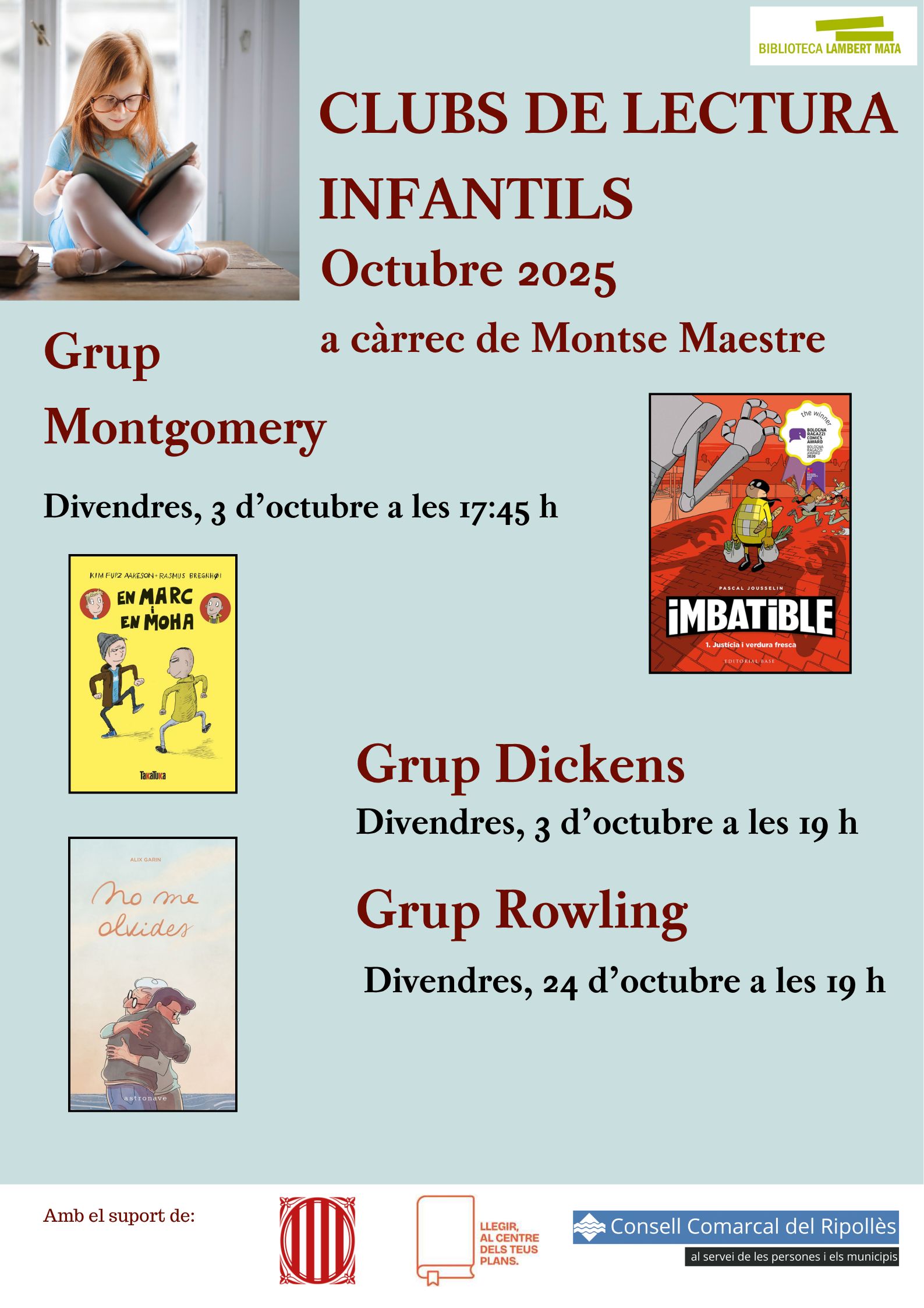 Cartell club de lectura juvenil octubre