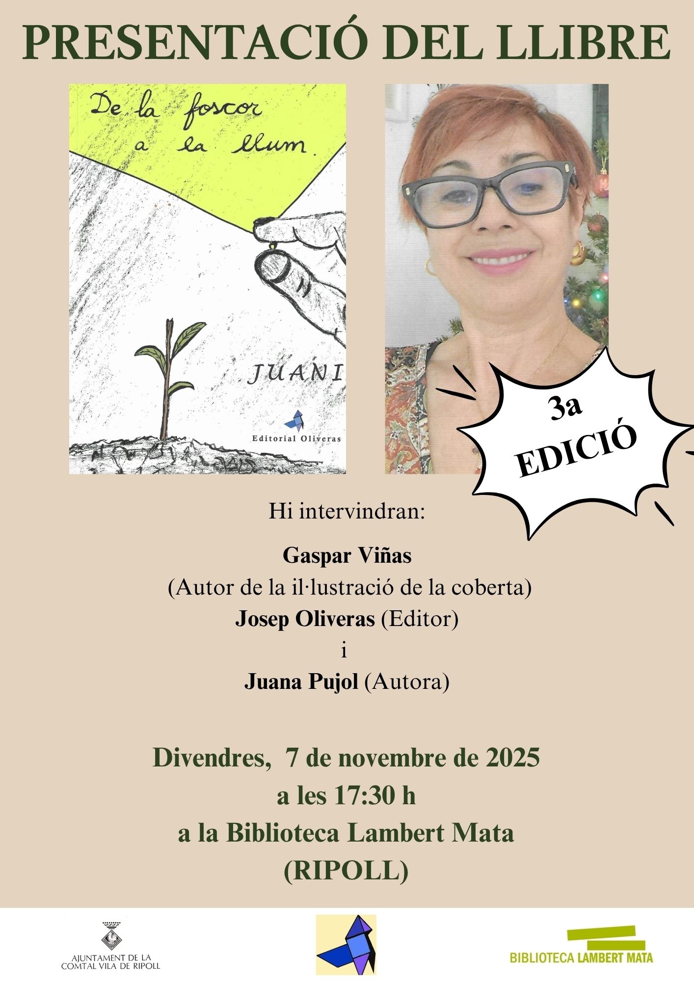 Cartell presentació llibre Juani a Ripoll