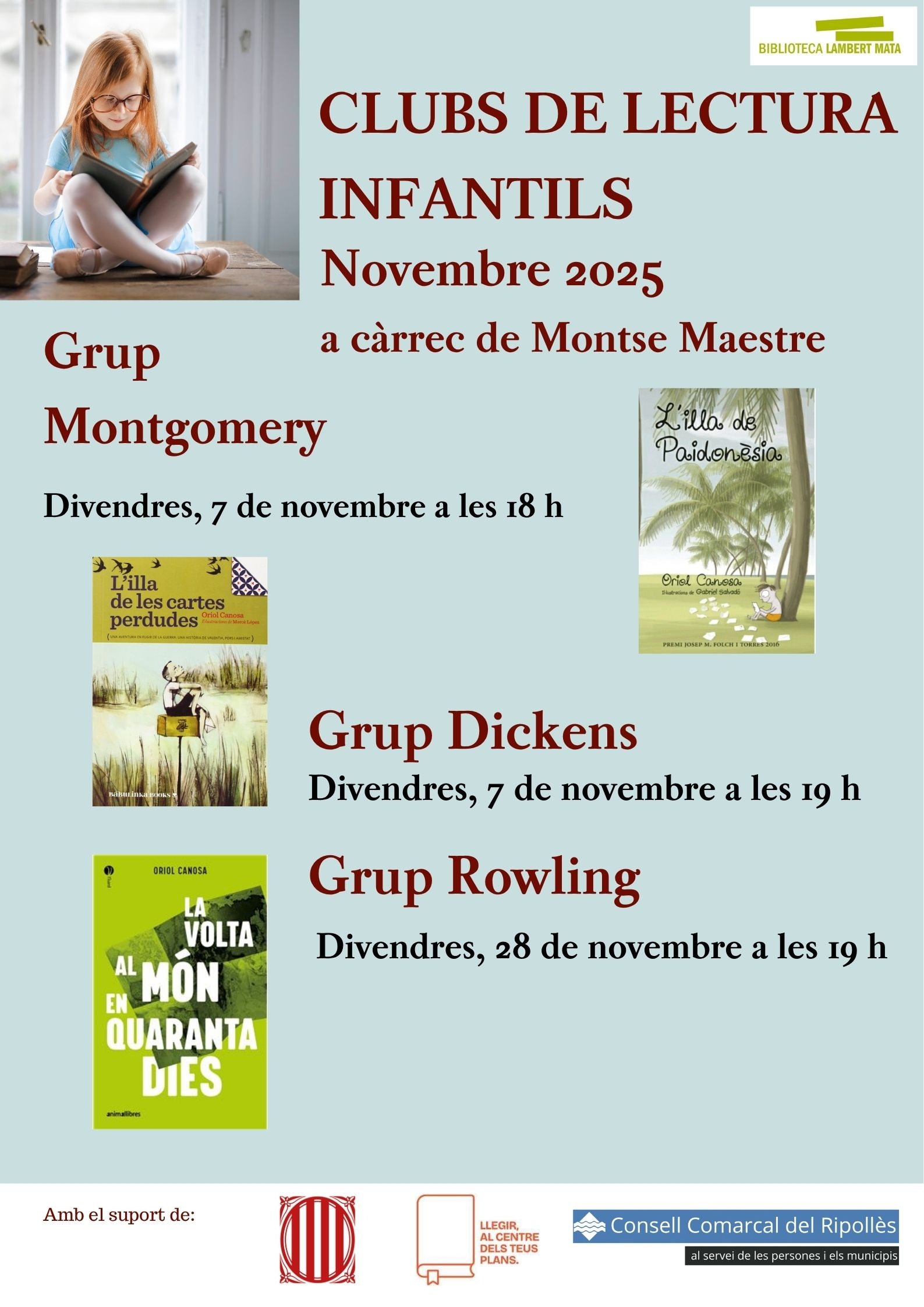 Cartell clubs de lectura infantils novembre Ripoll