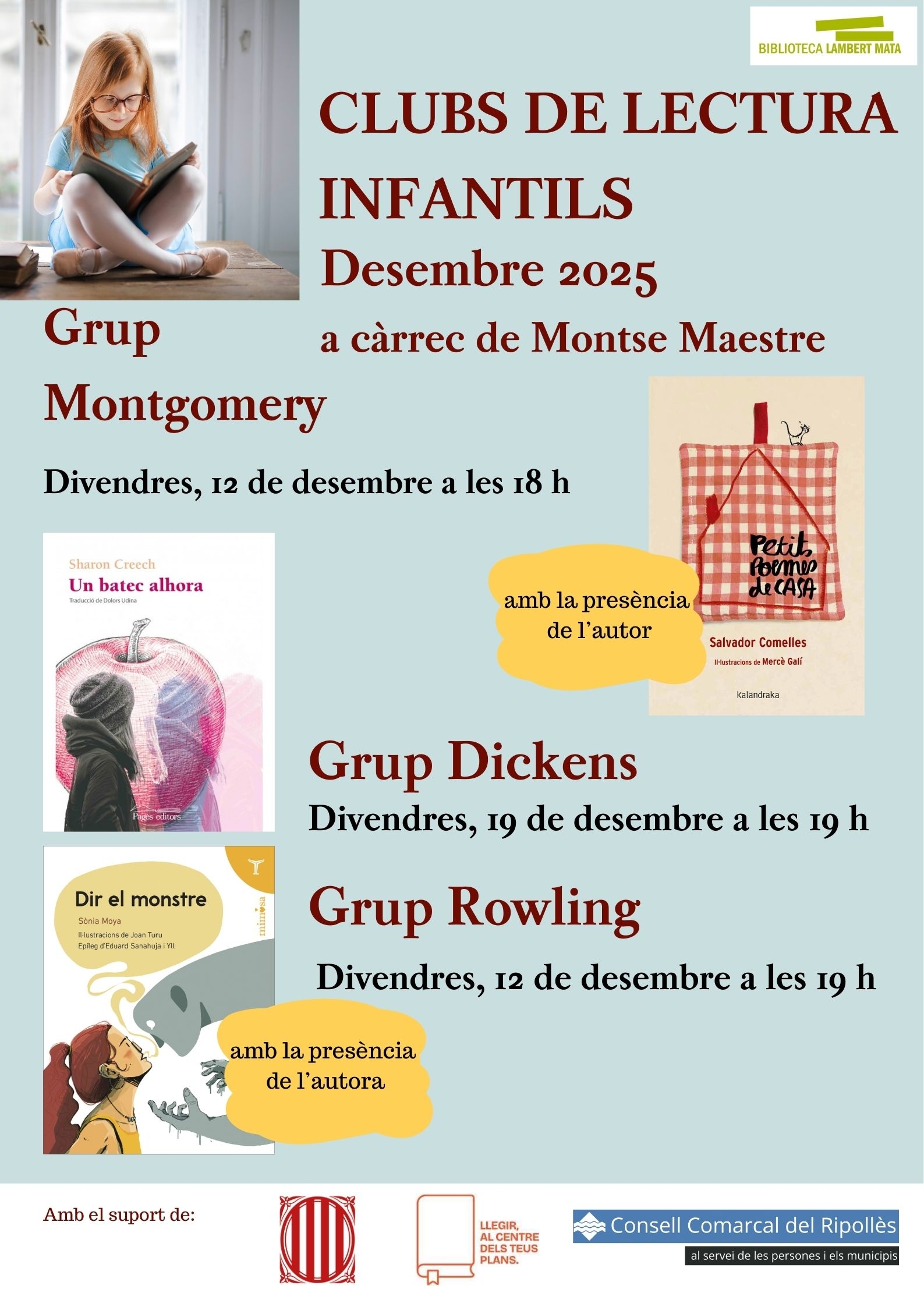 Cartell clubs de lectura infantils desembre Ripoll