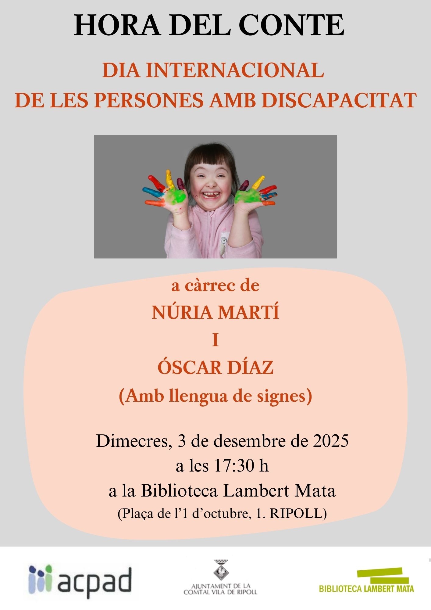 Cartell hora del conte ACPAD desembre Ripoll