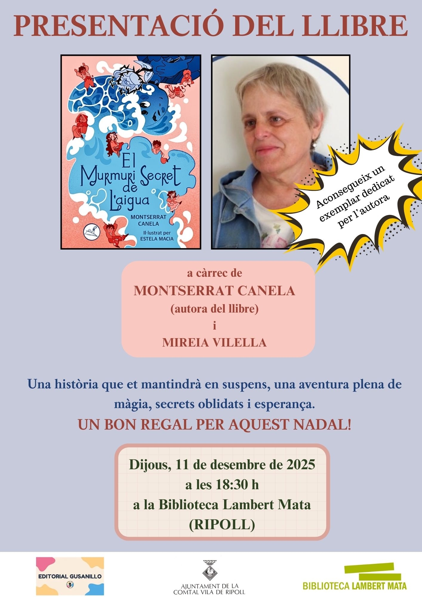 Cartell presentació El murmuri secret de l'aigua a Ripoll