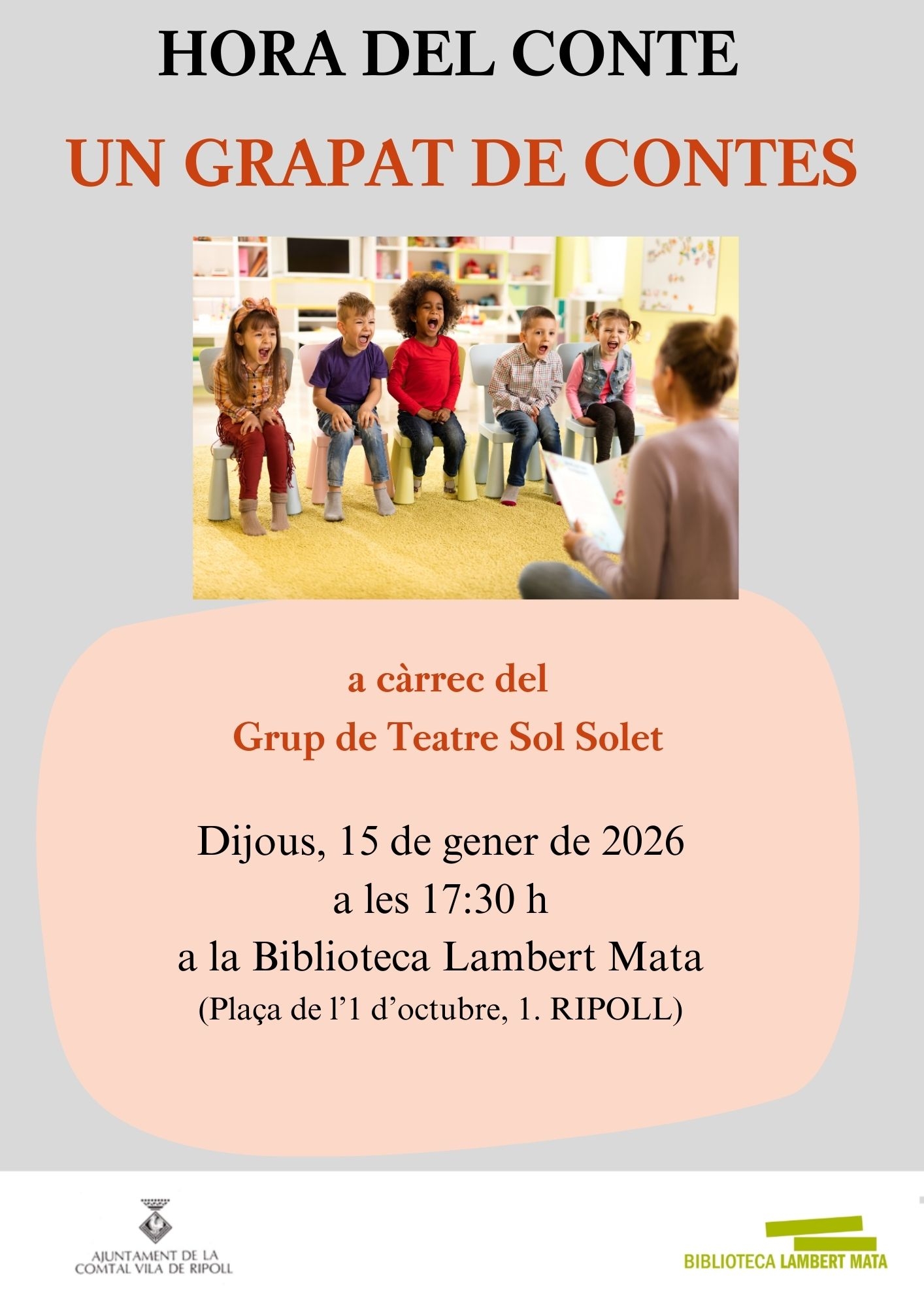 Cartell hora del conte gener 2026 Ripoll un grapat de contes