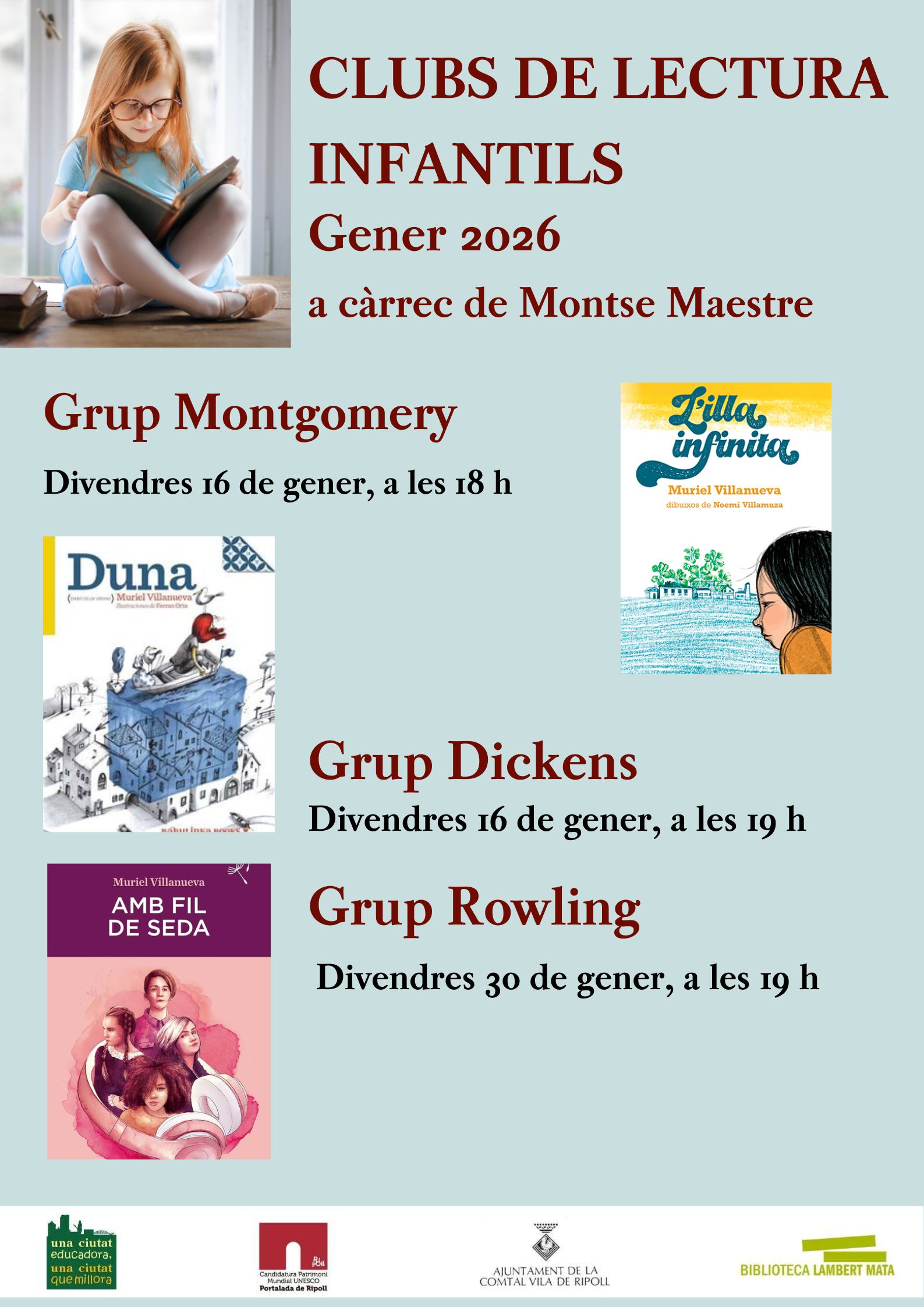 Cartell clubs de lectura infantils  gener Ripoll
