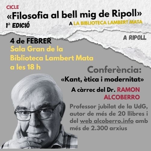 Cartell Xerrada filosofia 4 de febrer a Ripoll