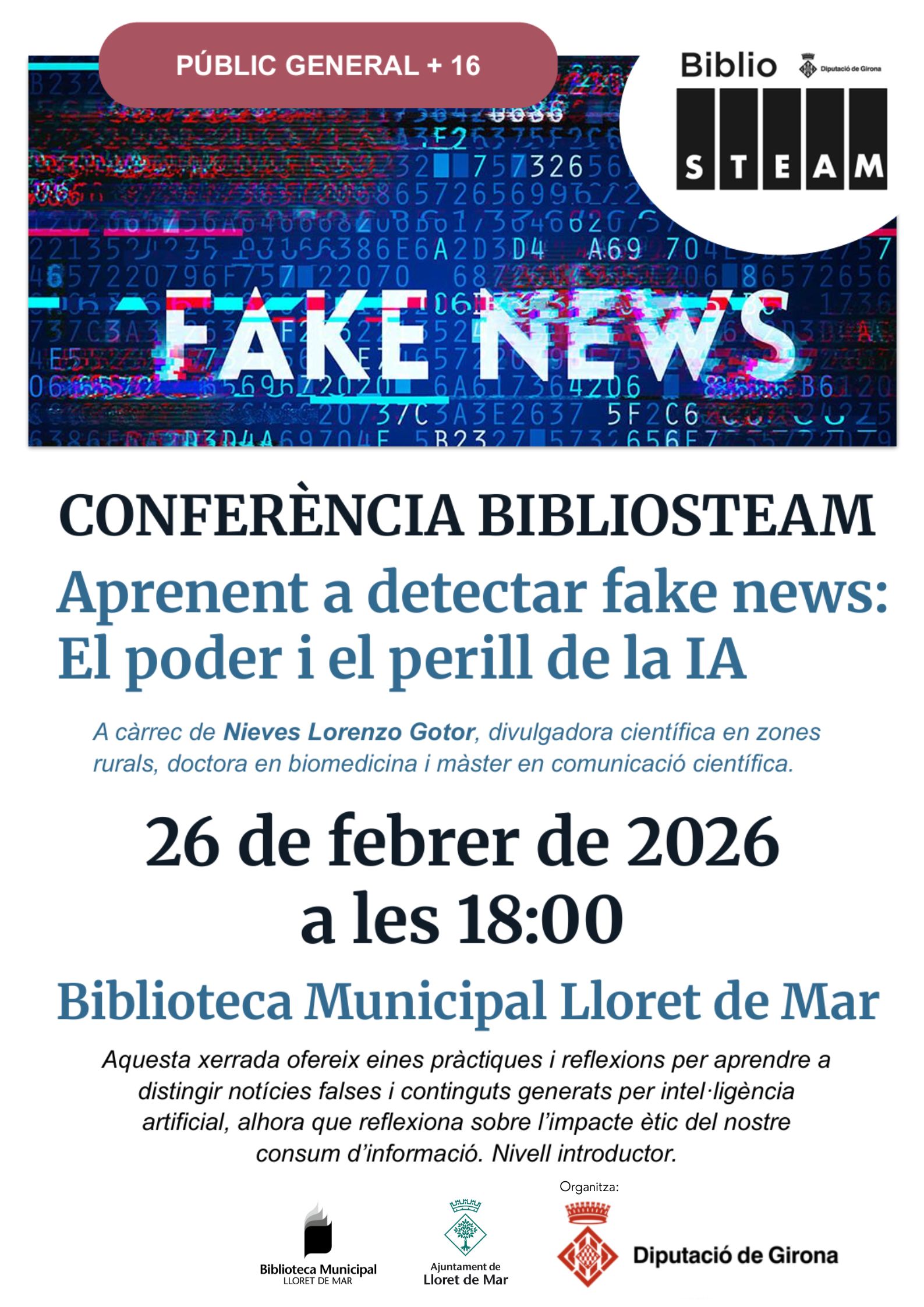 Conferència BiblioSTEAM. Aprenent a detectar Fake News
