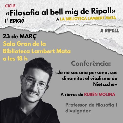 Cartell xerrada filosofia 23 de març Nietzsche a Ripoll