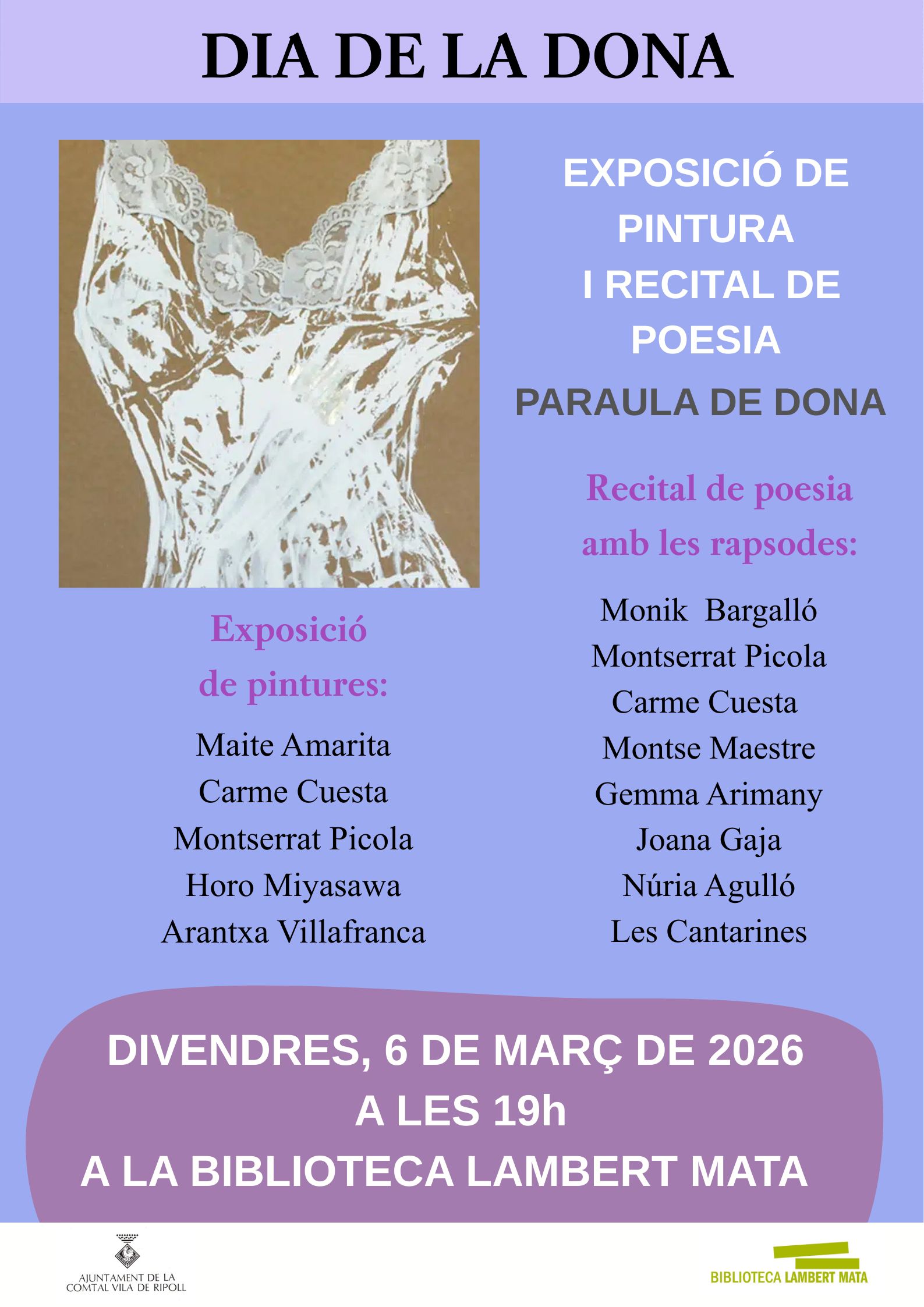 cartell bo paraula de dona exposició i recital