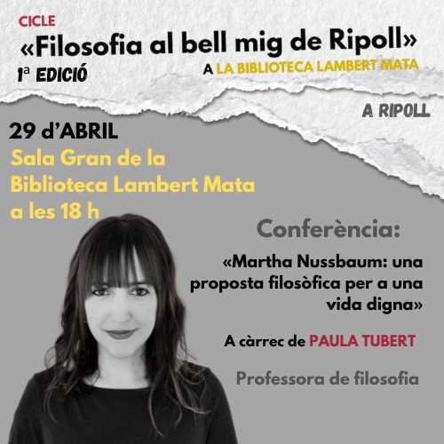 Cartell xerrada filosofia 29 d'abril a Ripoll