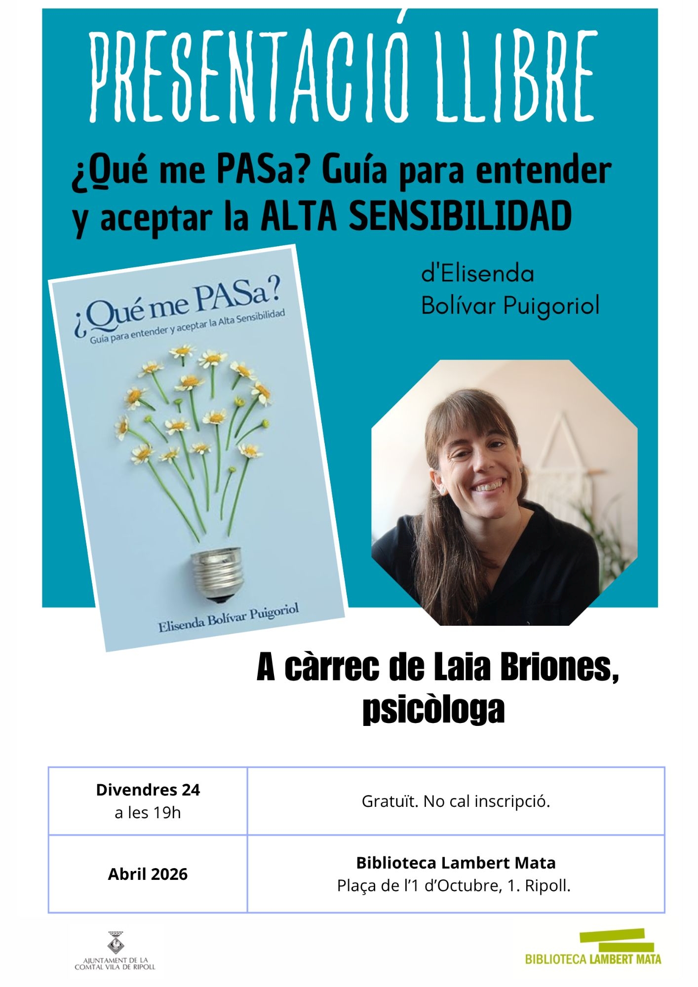Cartell presentació llibre 24 abril a Ripoll