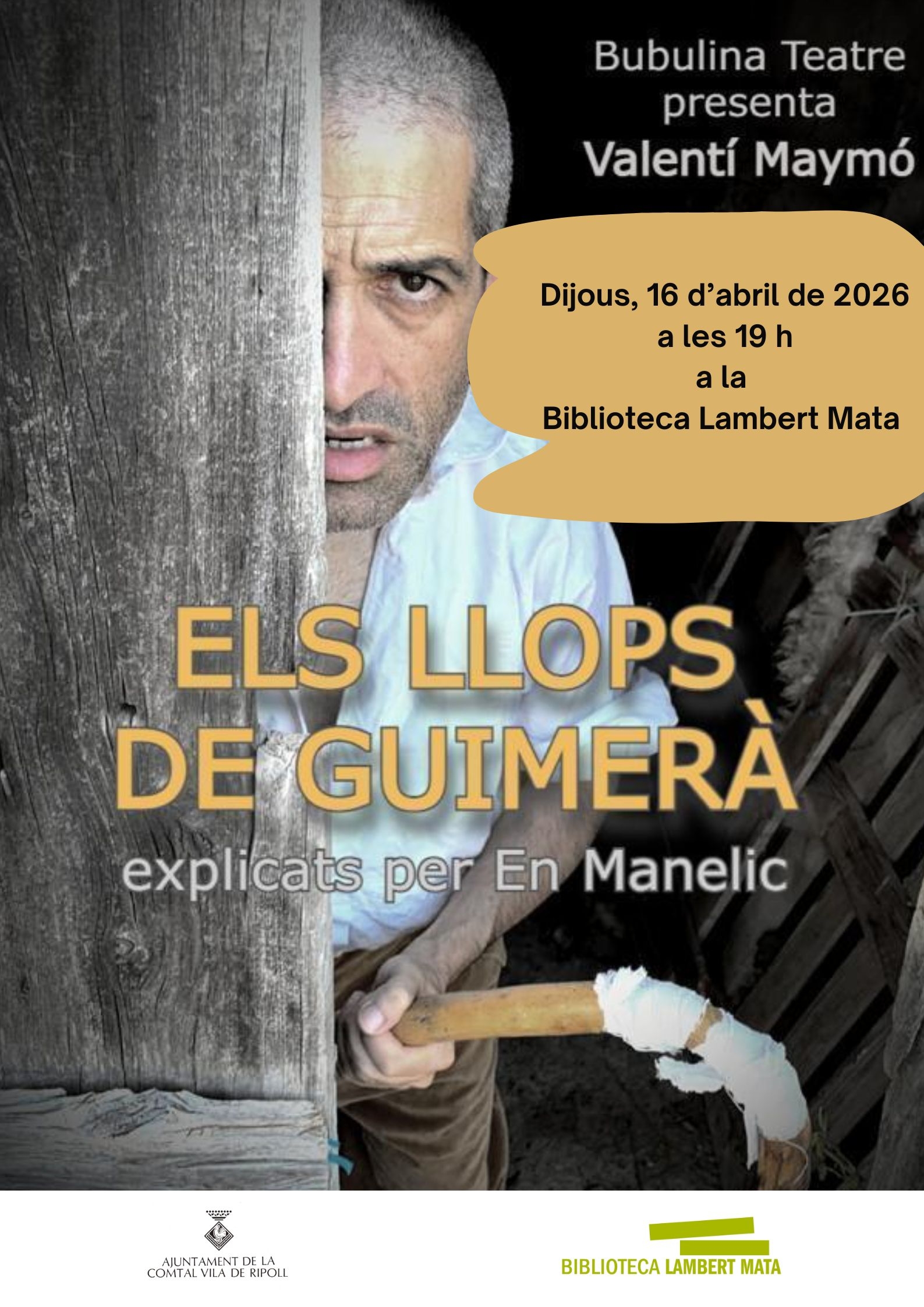 Cartell els llops de Guimerà 16 abril