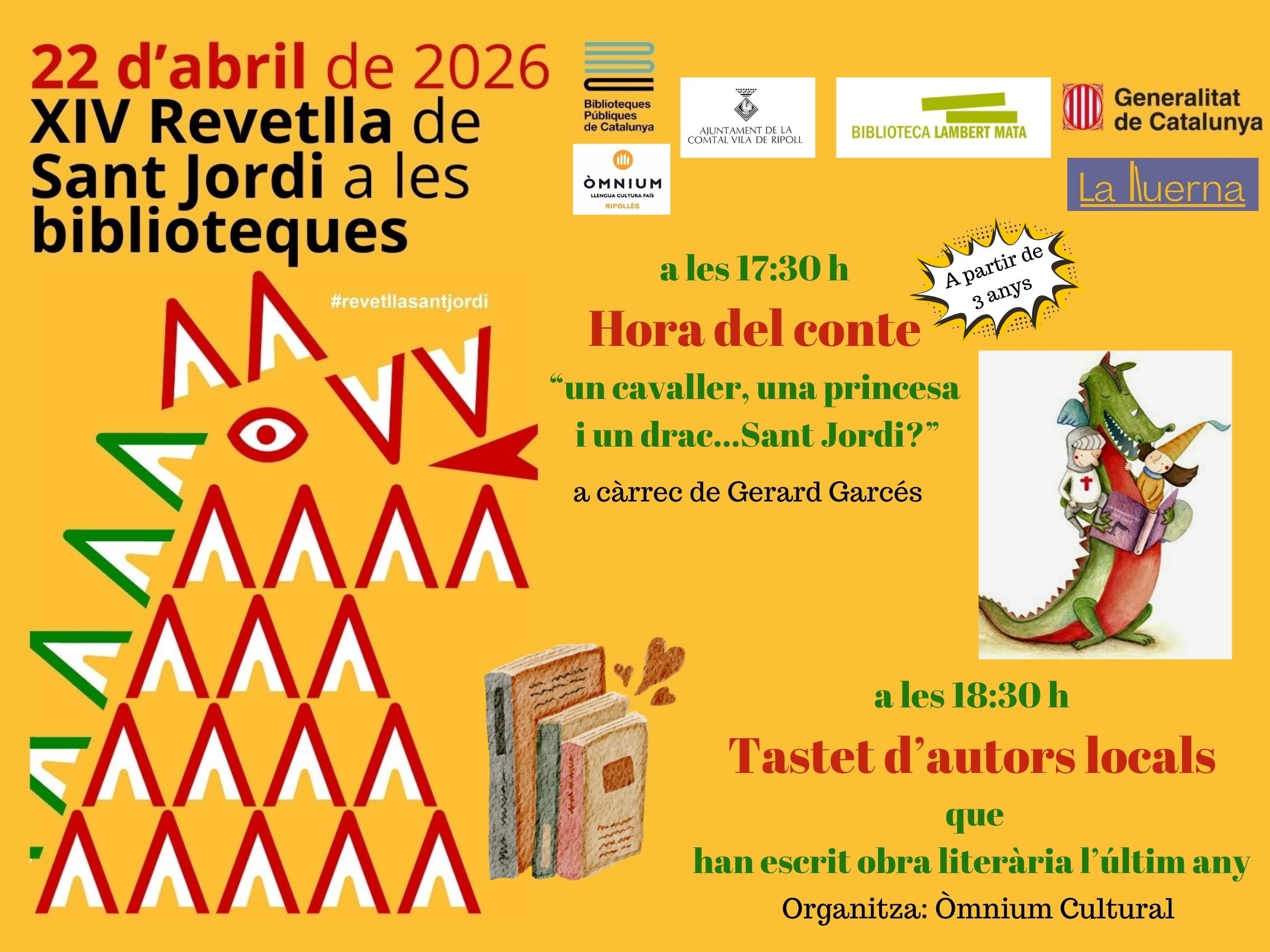 Cartell hora del conte revetlla de sant Jordi