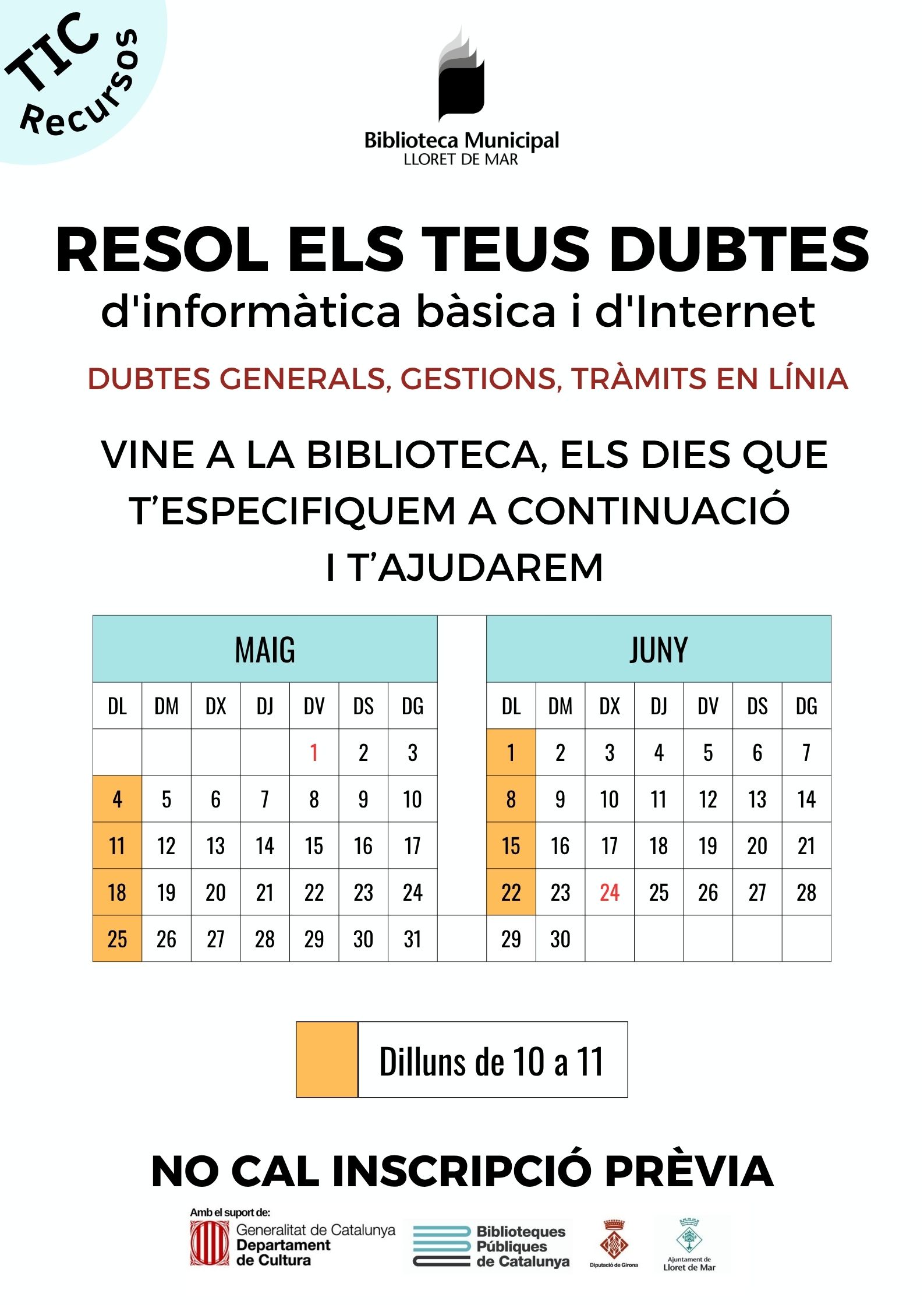 Resol els teus dubtes maig juny 26