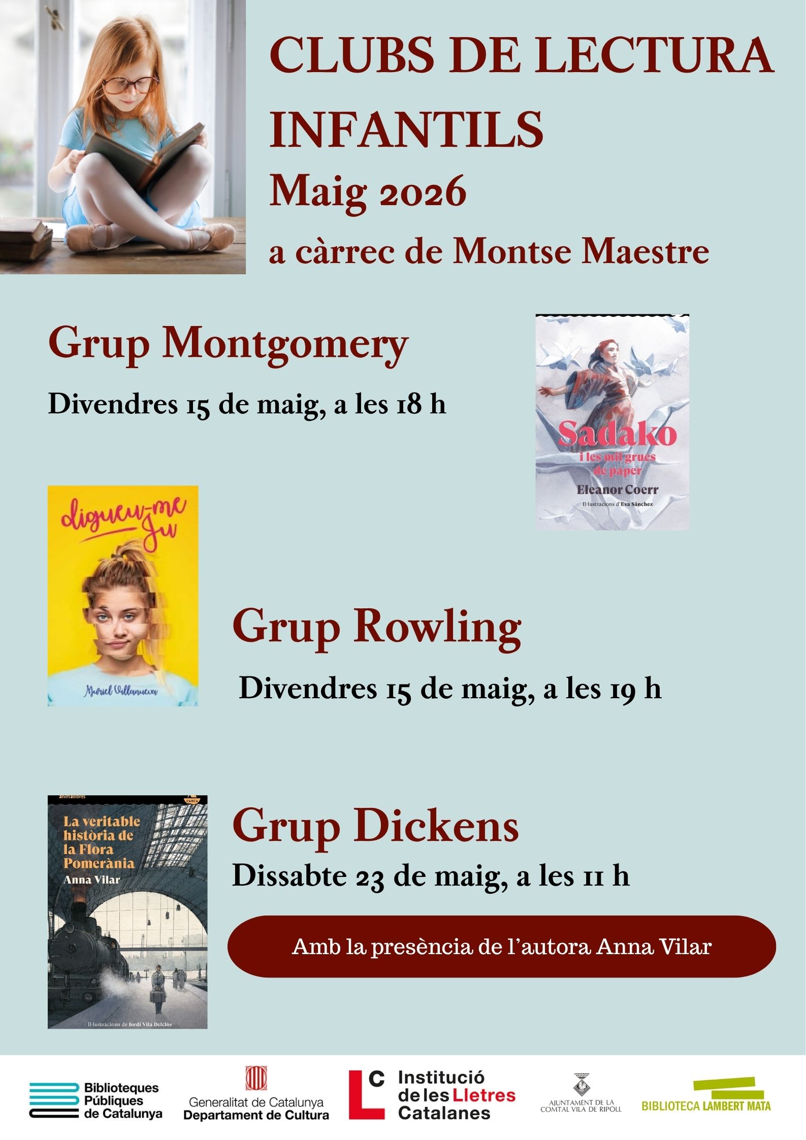Cartell clubs de lectura infantils maig 2026 Ripoll