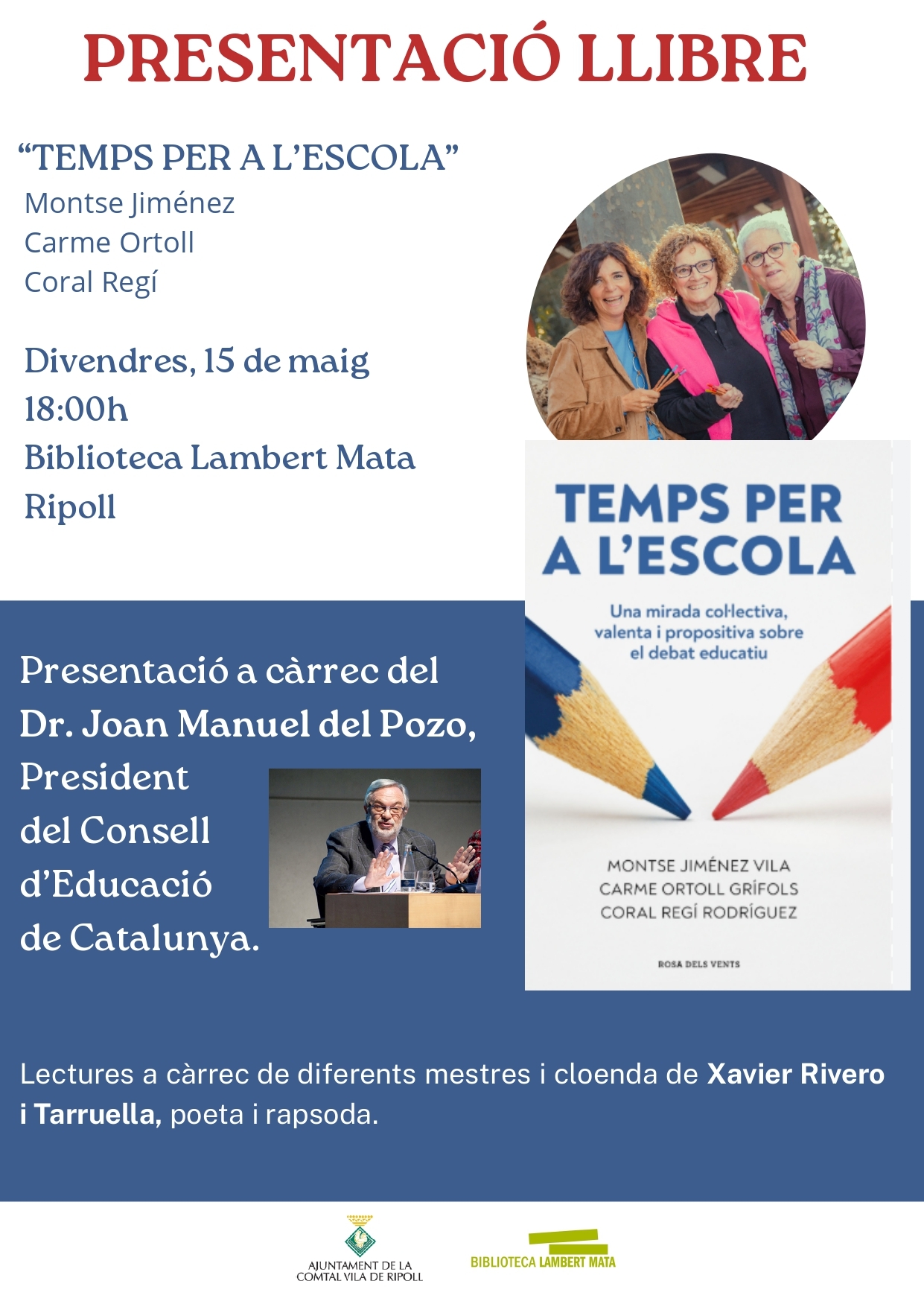 Cartell presentació llibre 15 maig Montse Jiménez a Ripoll