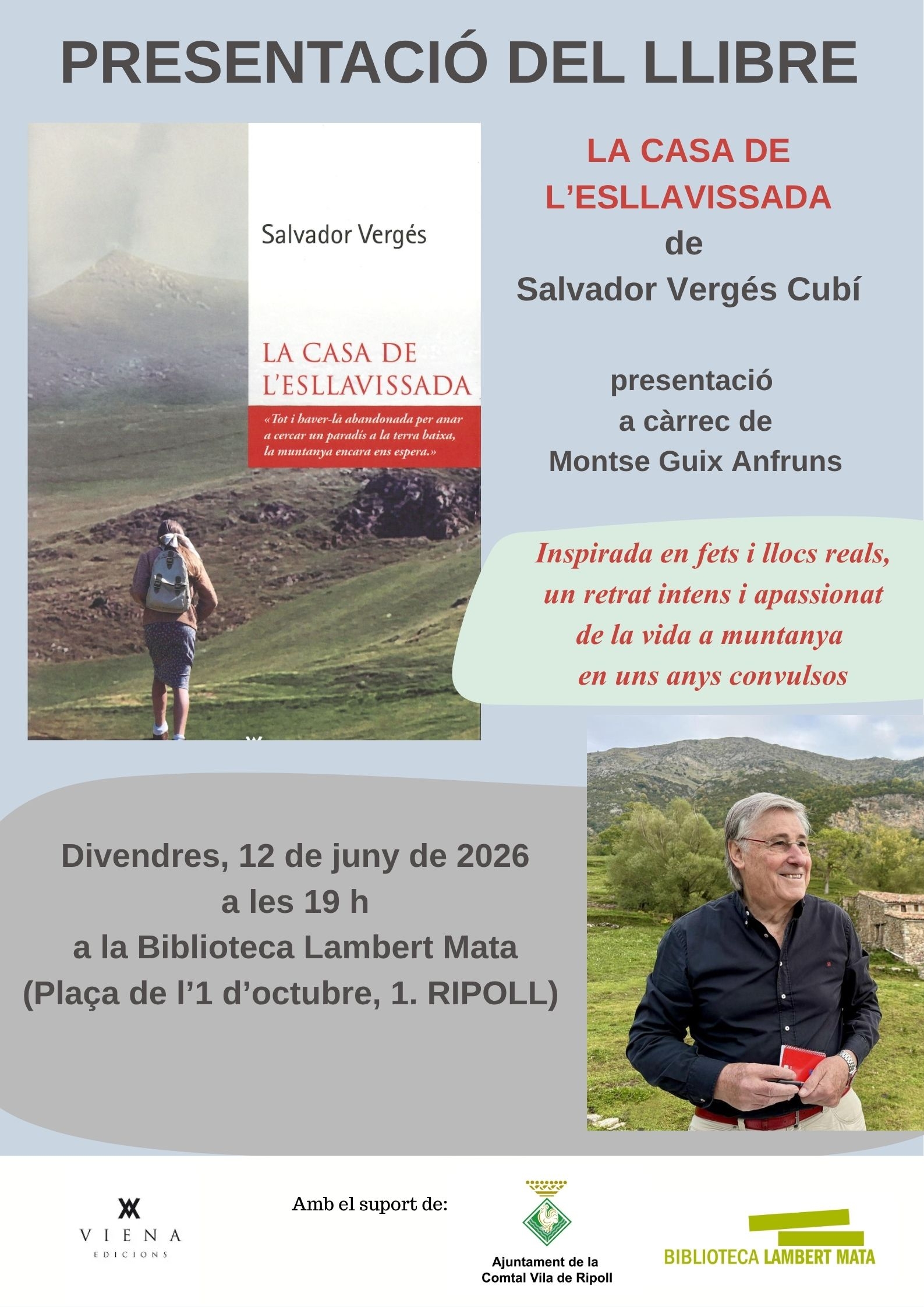 Cartell presentació llibre 12 de juny.