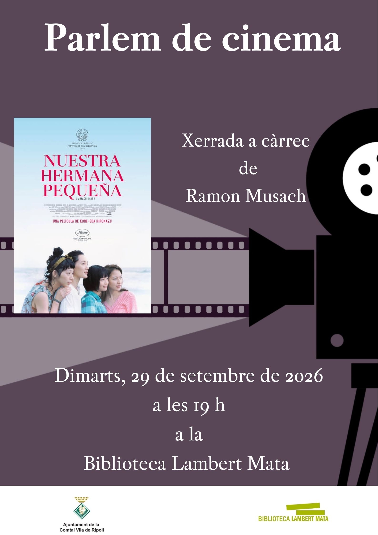 Cartell parlem de cinema setembre 2026 a Ripoll