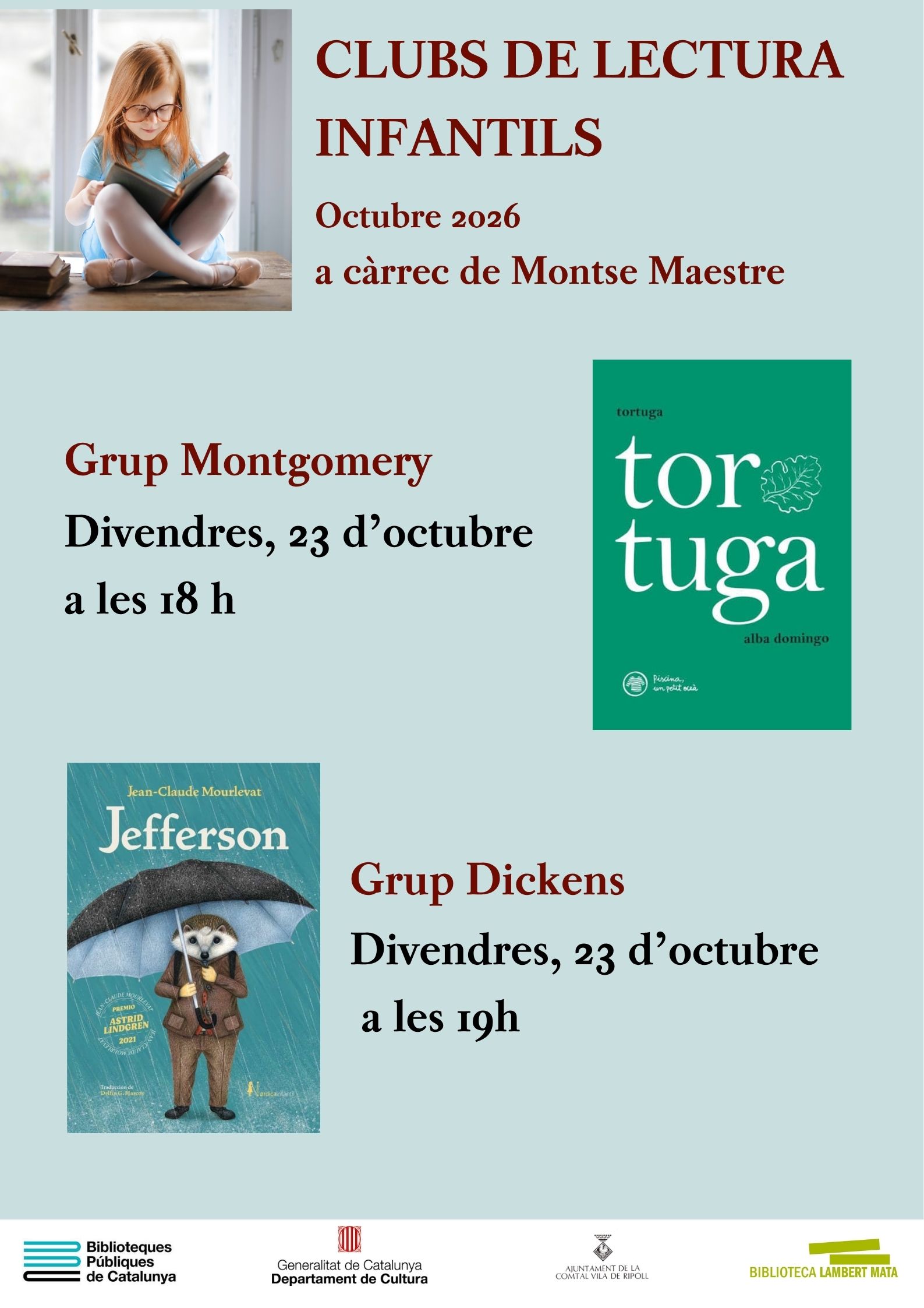 Cartell clubs de lectura infantils octubre 2026 Ripoll