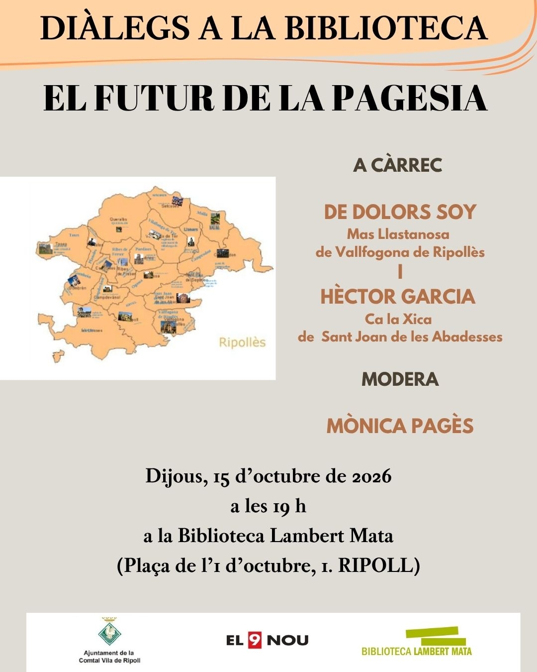 Cartell Diàlegs a la biblioteca octubre 2026 a Ripoll