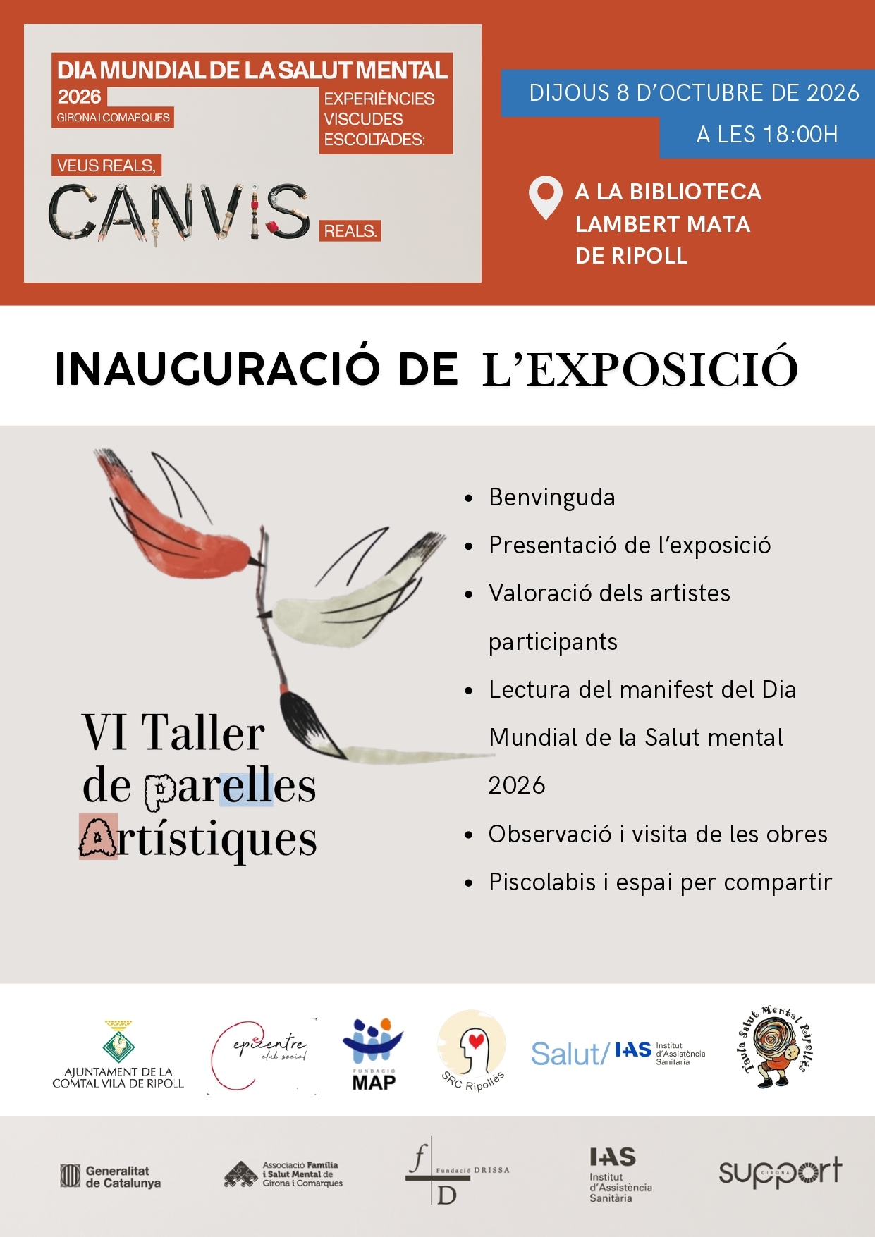 Cartell exposició octubre 2026 a Ripoll parelles artístiques