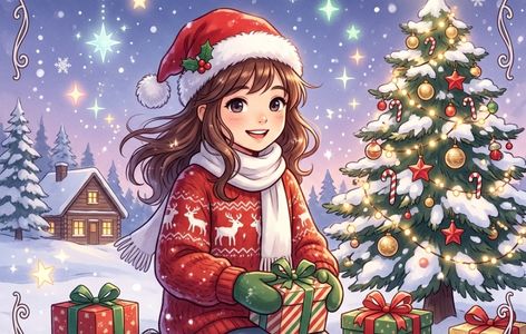 Crea la teva postal de Nadal estil Manga