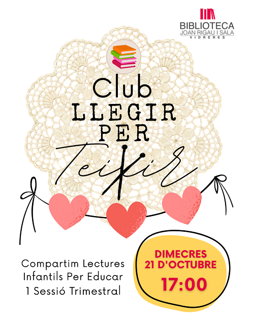 CLUB LLEGIR PER TEIXIR (dirigit a docents i mestres)