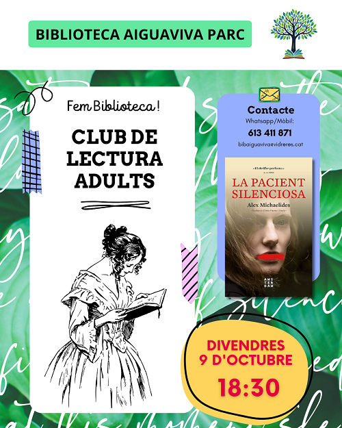 CLUB DE LECTURA ADULTS: "La pacient silenciosa" d'Àlex Michaelides 