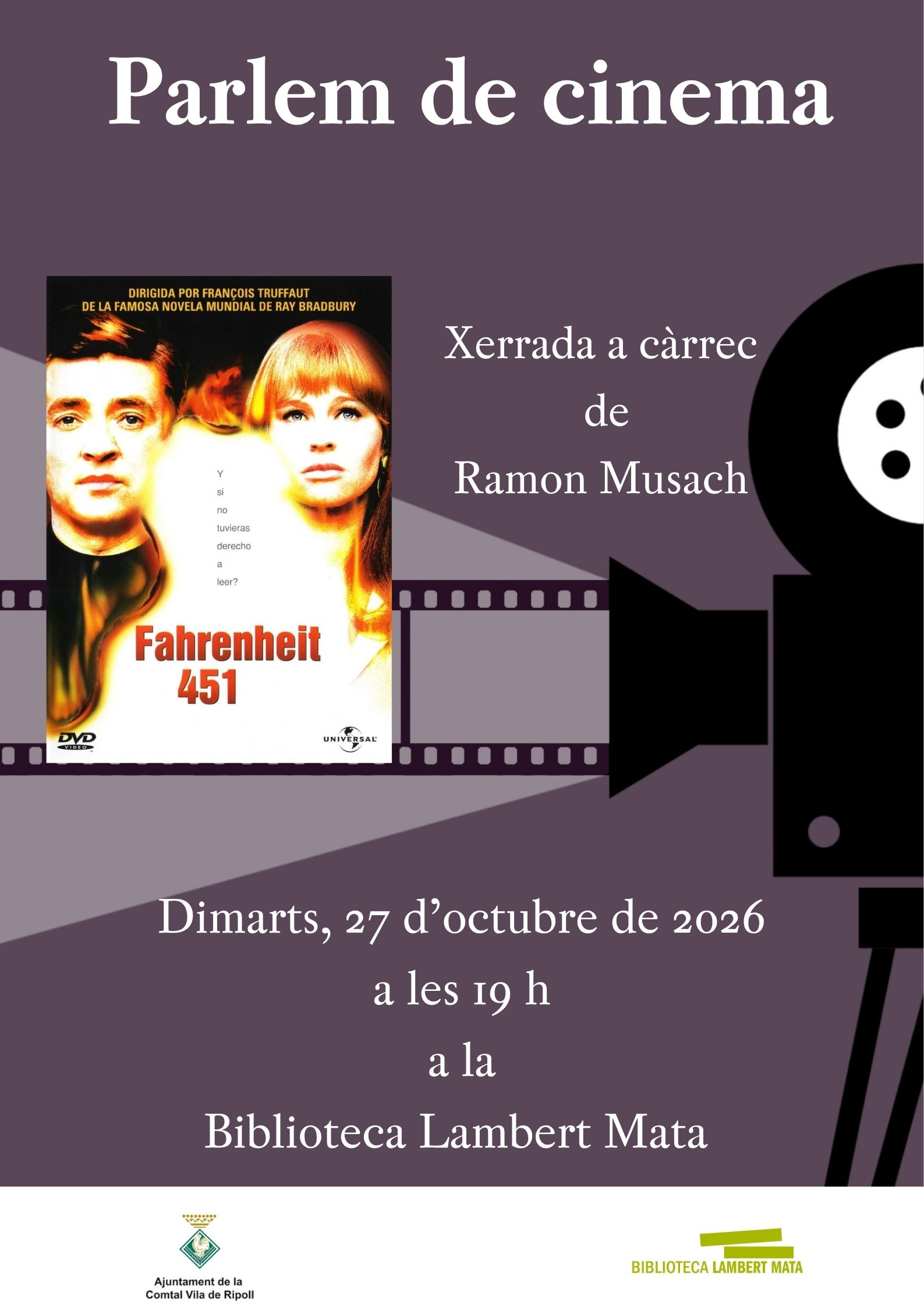 Cartell parlem de cinema octubre 2026 a Ripoll